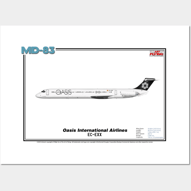 McDonnell Douglas MD-83 - Oasis International Airlines (Art Print) Wall Art by TheArtofFlying